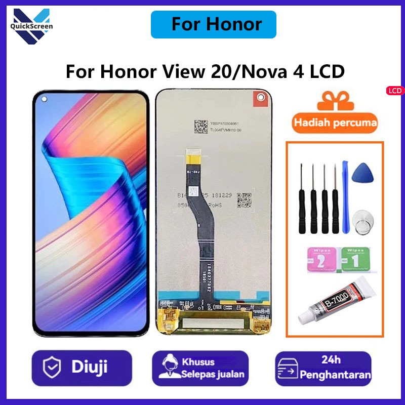 【QuickScreen】Original For Honor View 20/Nova 4 LCD+ Kit Alat Percuma ...
