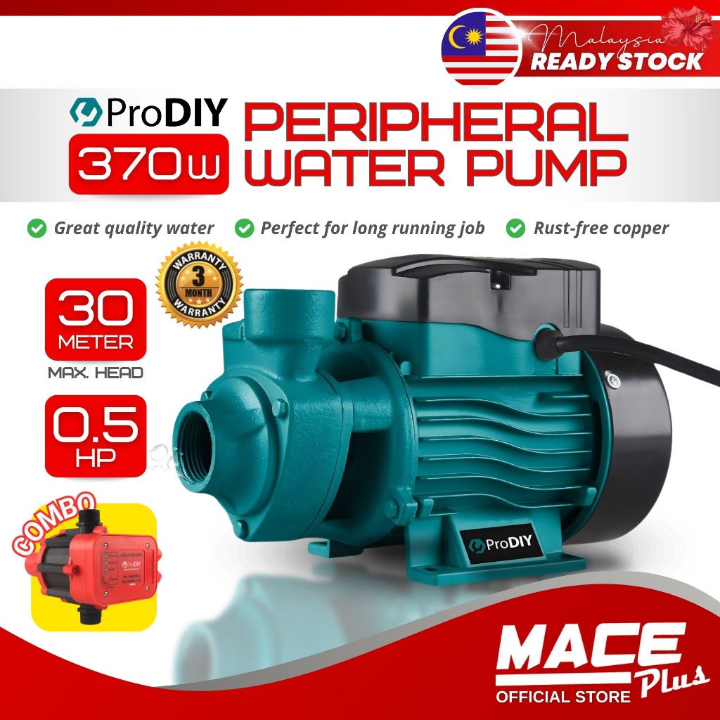 PRODIY 370W Peripheral Water Pump 0.5HP High Pressure Water Flow ...