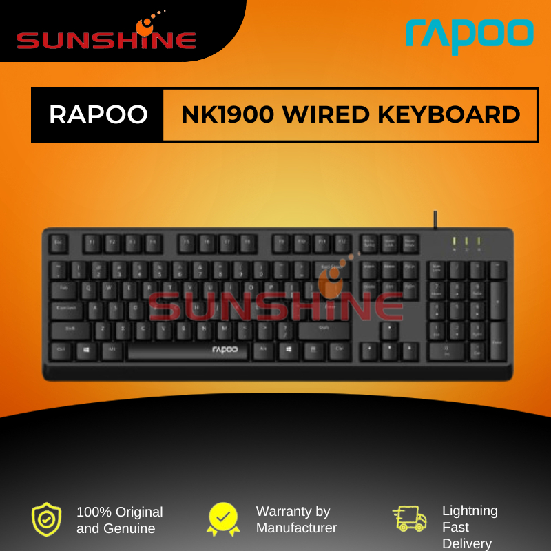 RAPOO NK1900 WIRED KEYBOARD - BLACK | Shopee Malaysia