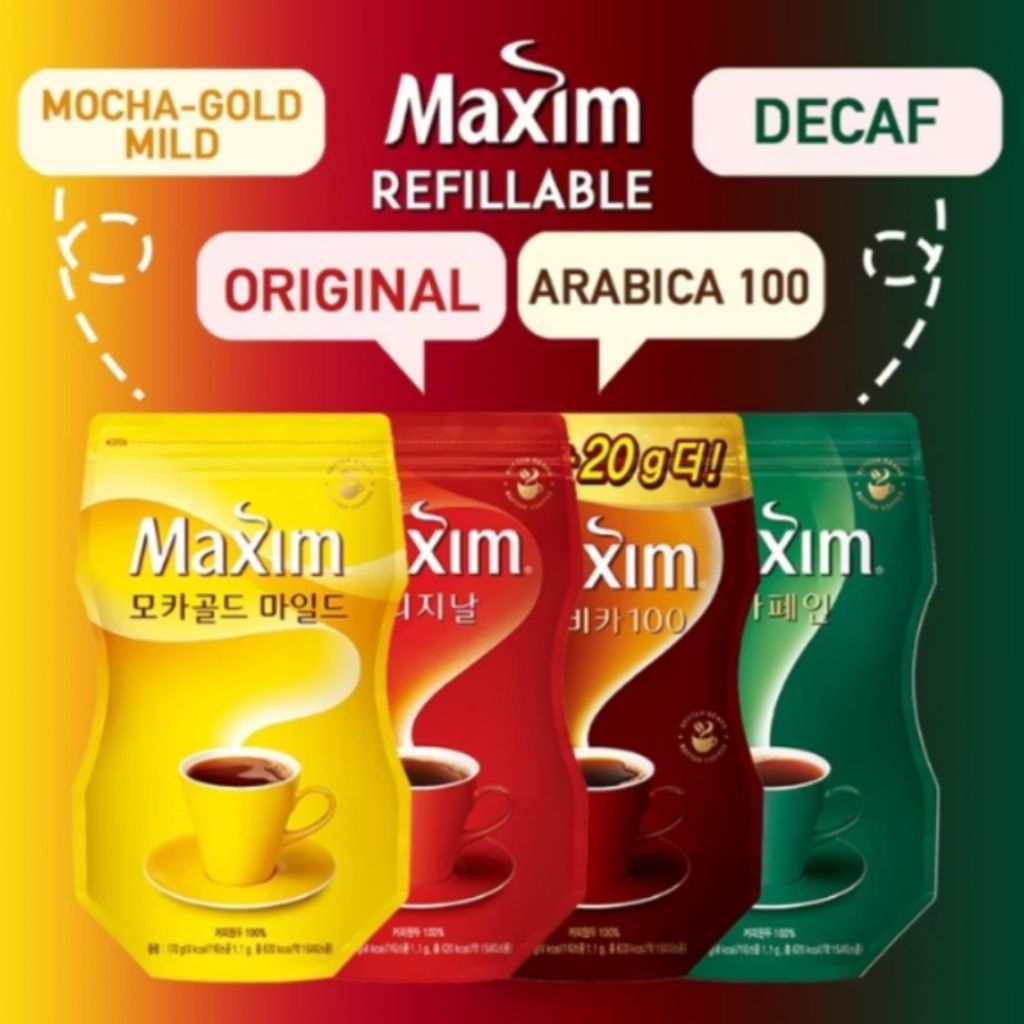 Korean MAXIM Instant COFFEE mix powder Refill Series (ORIGINAL ...