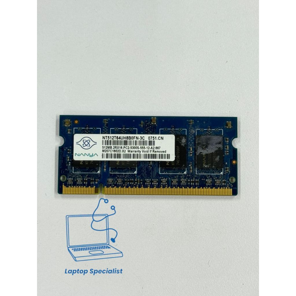 Nanya 512MB DDR2 PC2-5300S Laptop RAM CL5 NT512T64UH8B0FN-3C | Shopee ...