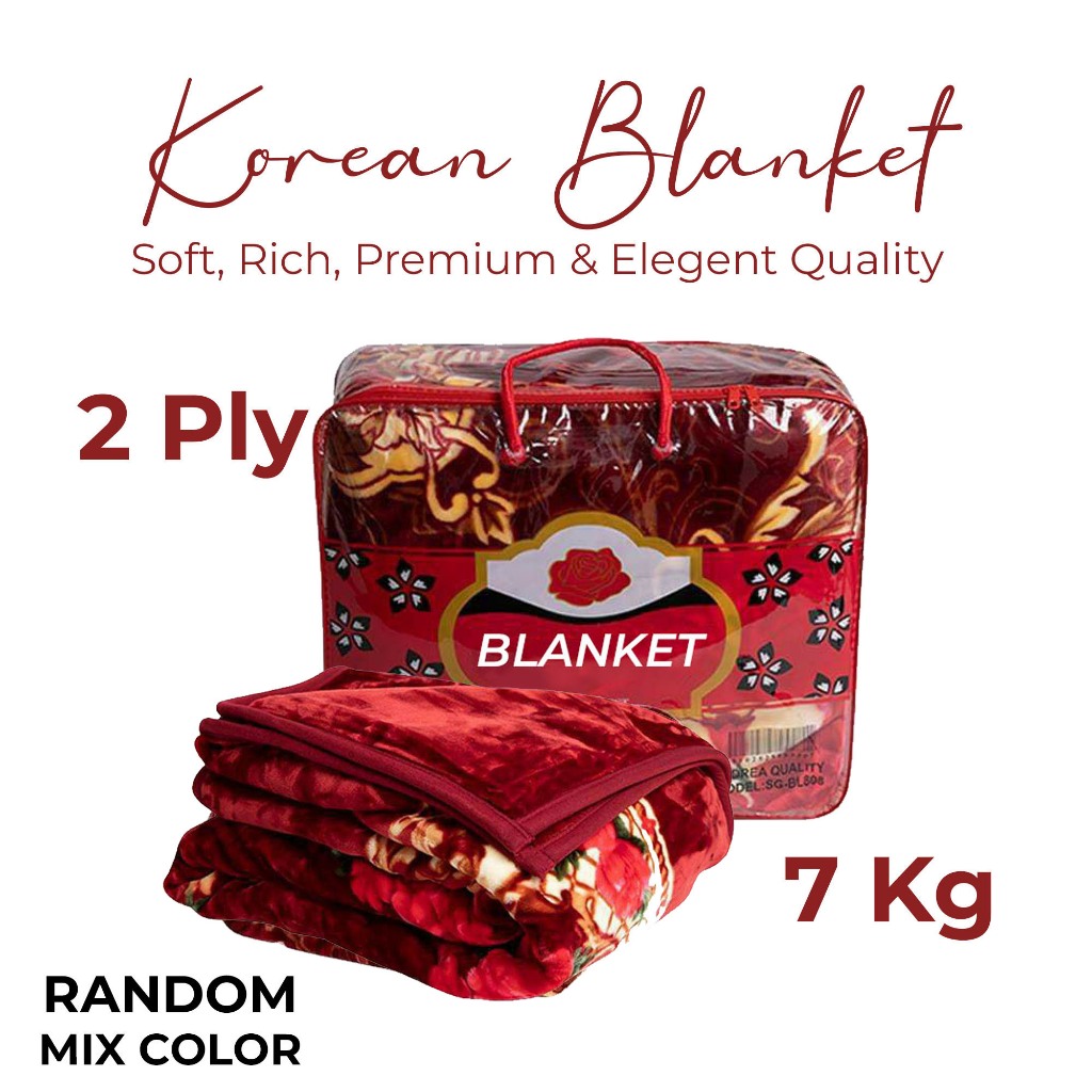 Selimut Gebu Korean Mink Blanket 7kg King Size – Soft Thick Double Ply  Heavy Blanket for Winter Use in Malaysia