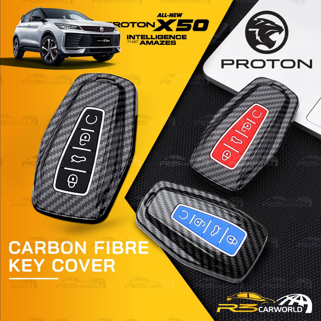 Proton X50 𝐀𝐥𝐥 𝐍𝐄𝐖 𝟐𝟎𝟐𝟓 Carbon Key Cover Case Kunci Casing Car ...