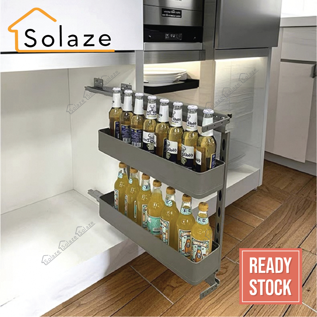 Solaze Aluminum Pull Out Basket Drawer 2 Tier Soft Close Kitchen ...