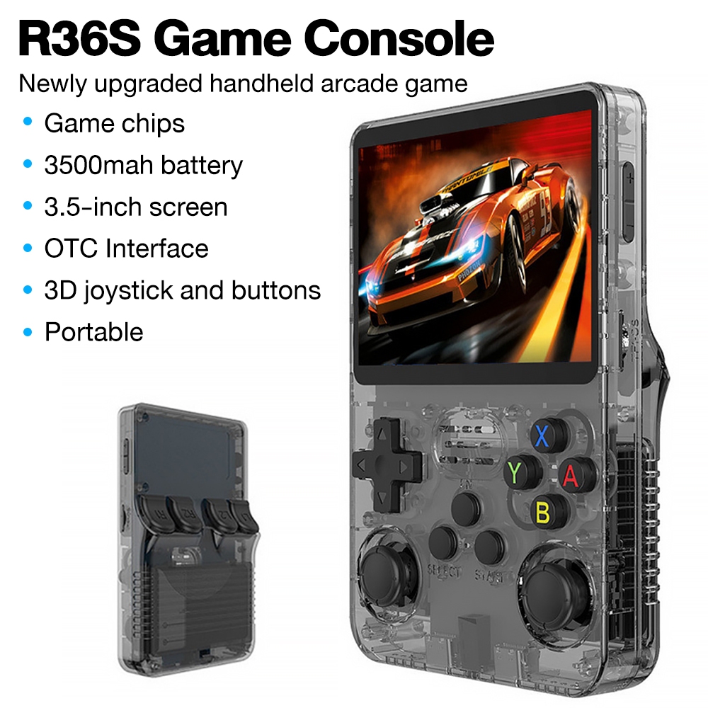 R36s Game Console 3.5 Inch Pocket 3 Portable Retro Video Game System ...