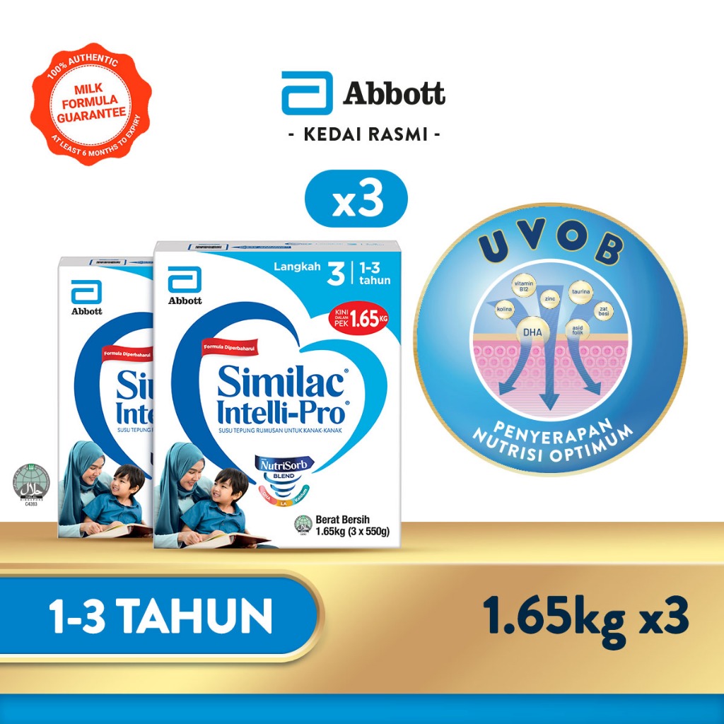 [Bundle of 3] Similac Intelli-Pro Step 3 Growing Up Milk Formula BIB (1 ...