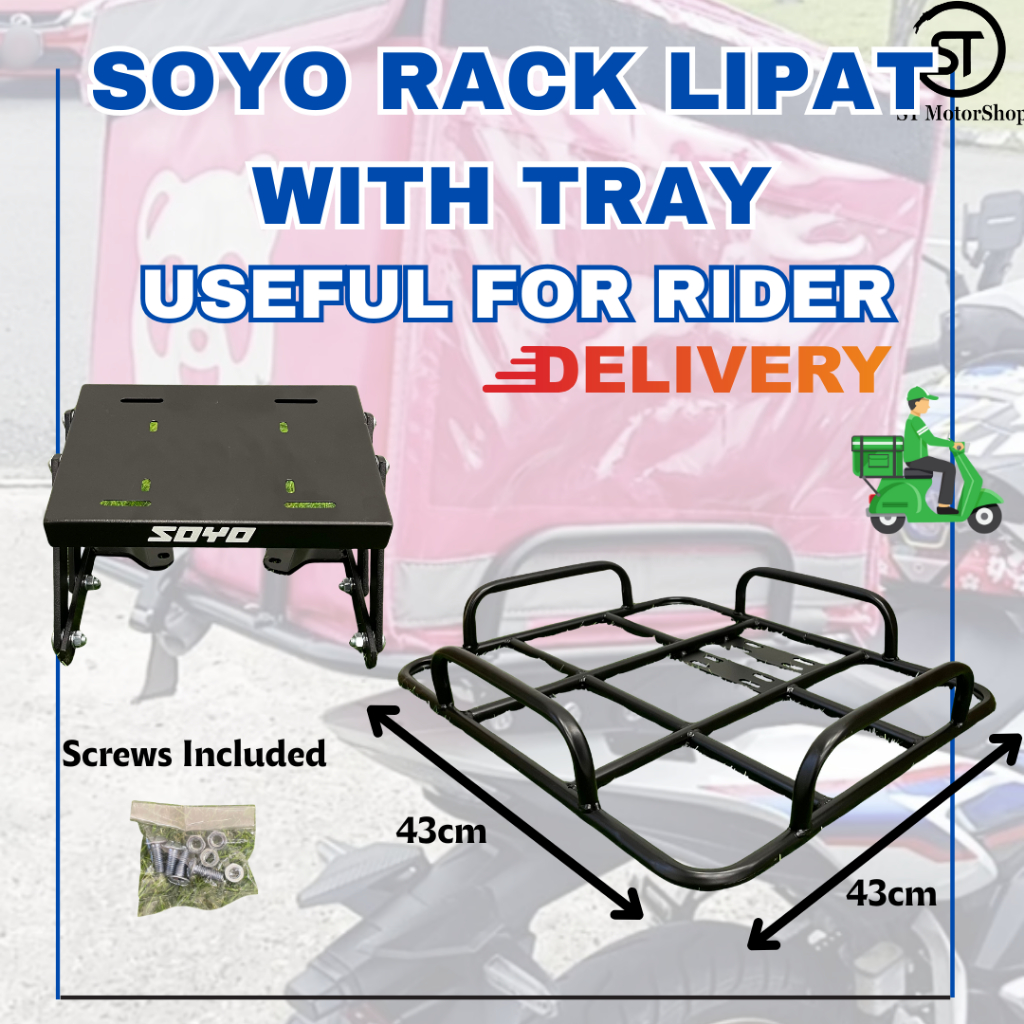 Motorcycle Delivery SOYO Rack Lipat Food Delivery Bag Bracket Bag Food ...