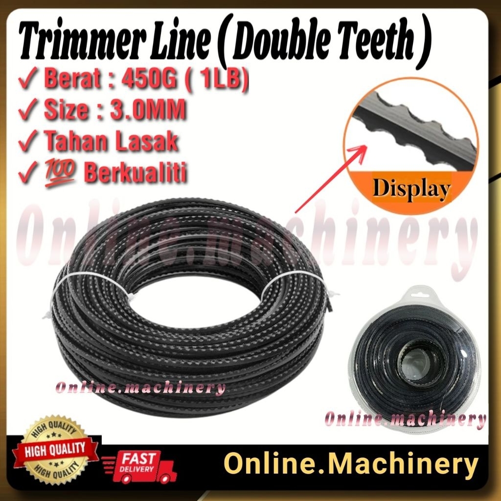 1 LB(450g) 3mm Brush Cutter Trimmer Line Spool Nylon Cord Wire String ...