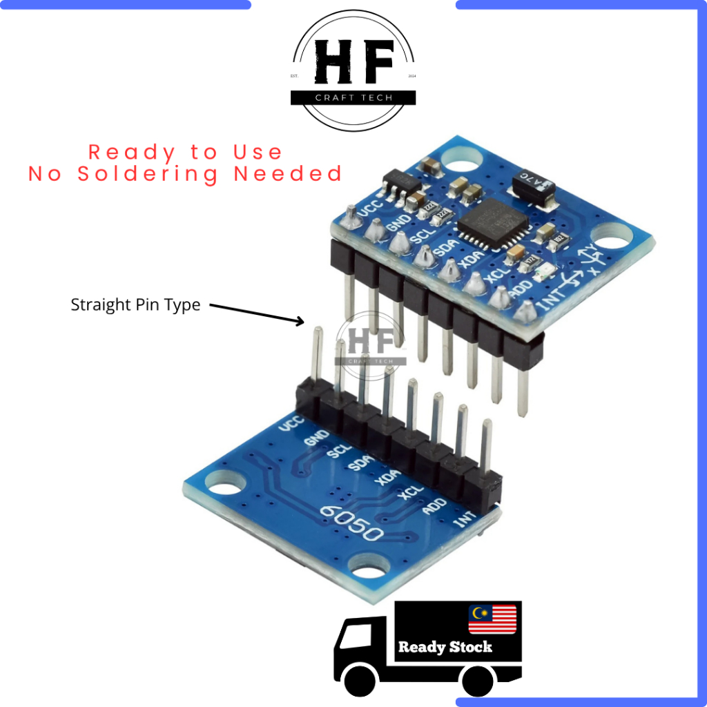 [SOLDERED] MPU6050 6DOF 3-Axis Gyroscope Accelerometer Sensor I2C for ...