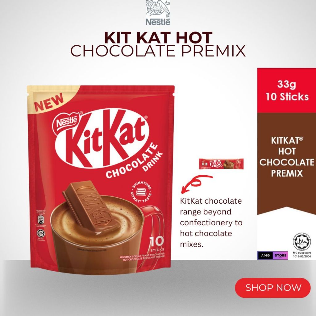 NESTLE Kit Kat Hot Chocolate Premix 33g x 10s (Halal) ORIGINAL/ LOCAL ...