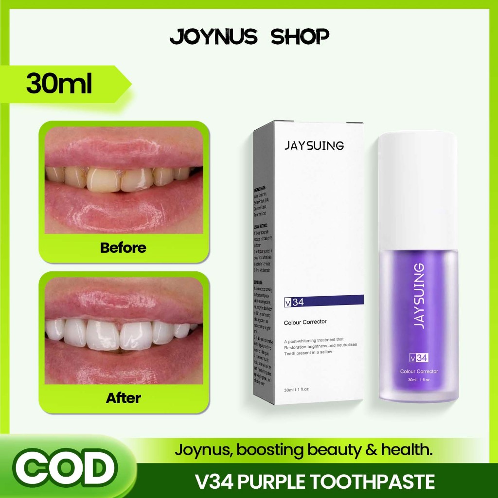 V34 Purple Toothpaste30ML Teeth Whitening Against Sensitive Teeth Gum ...