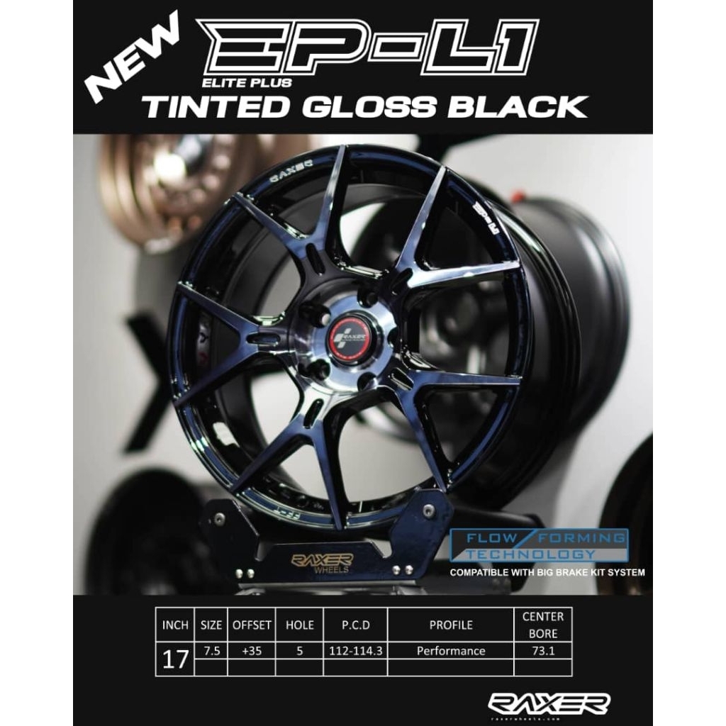 Sport Rim 1Set New Car Kereta Raxer Wheels EP-L1B ET35 17X7.5 5X113 ...