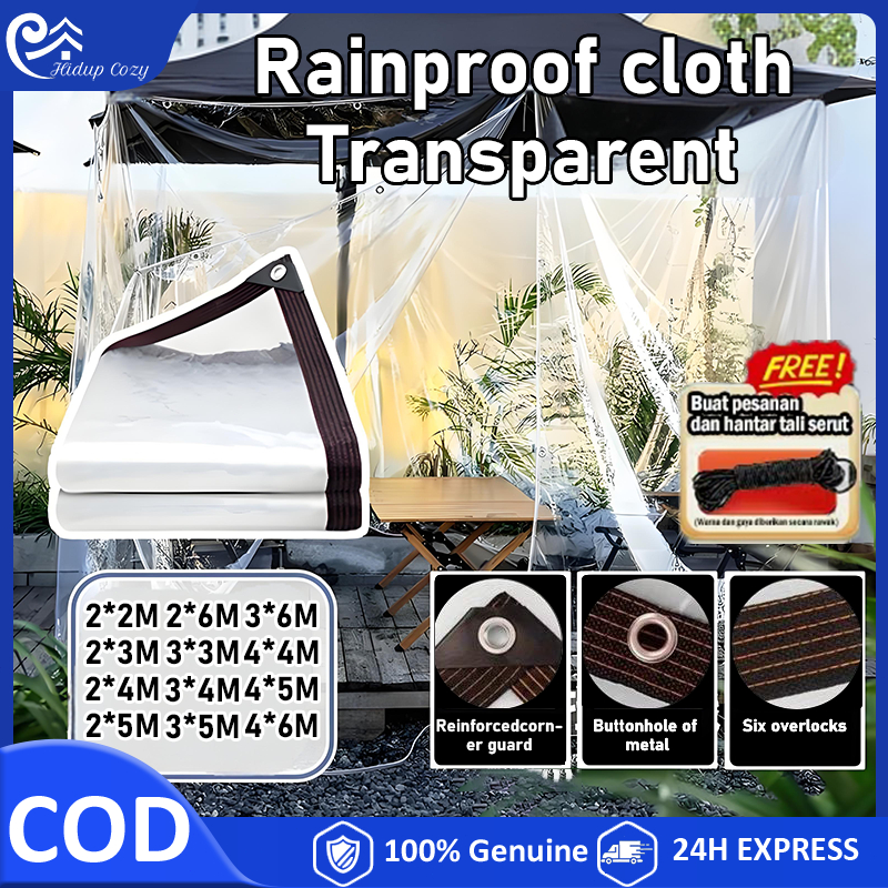 （Free rope） Plastic PE Film Transparent Rainproof Shade Cloth Tarpaulin ...