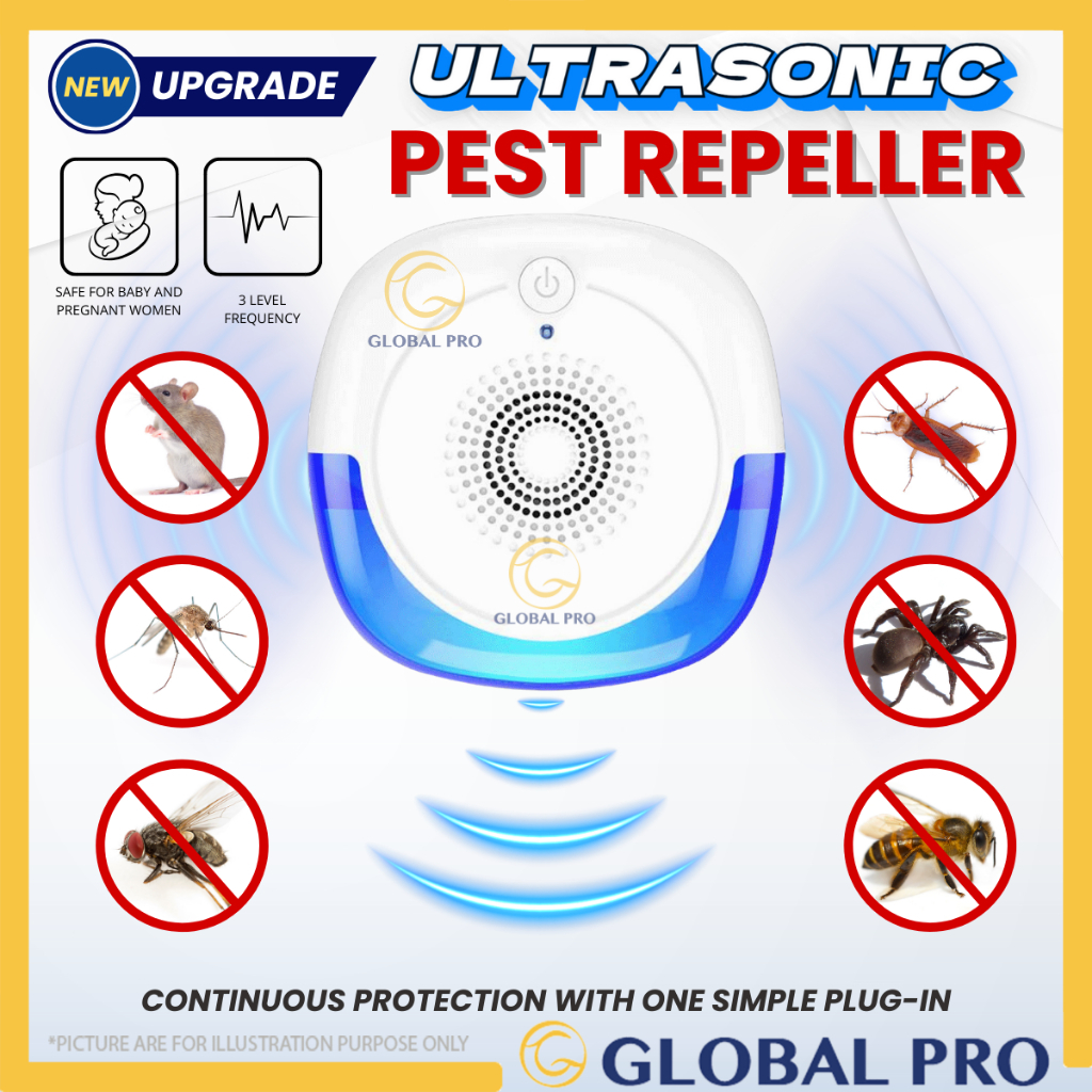 UPGRADED PREMUIM Ultrasonic Pest Repeller Halau Rat Zero Tikus Penghalau Serangga Halau Pest ...