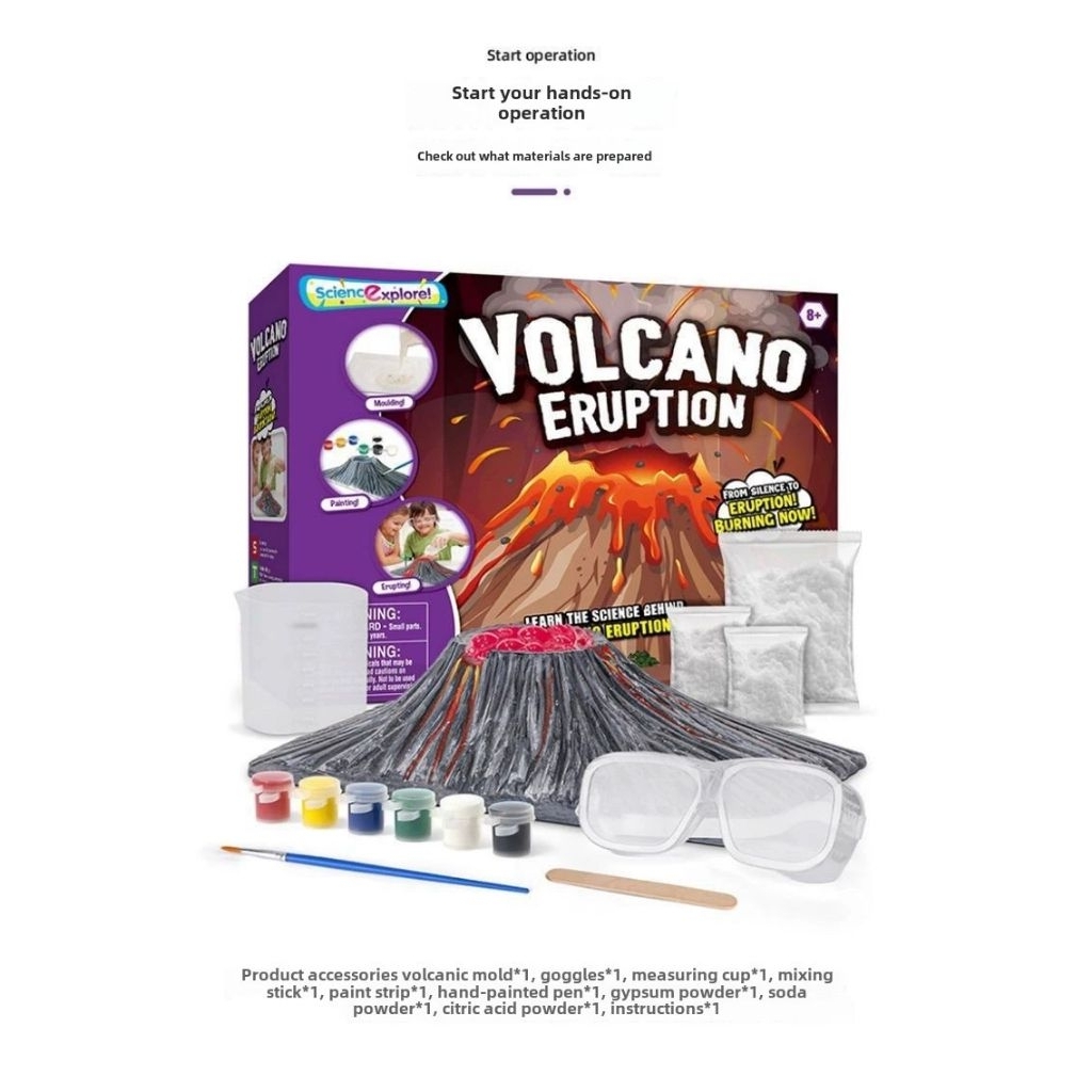 Mainan STEM Eksperimen Sains Gunung Berapi DIY | Volcano Eruption ...