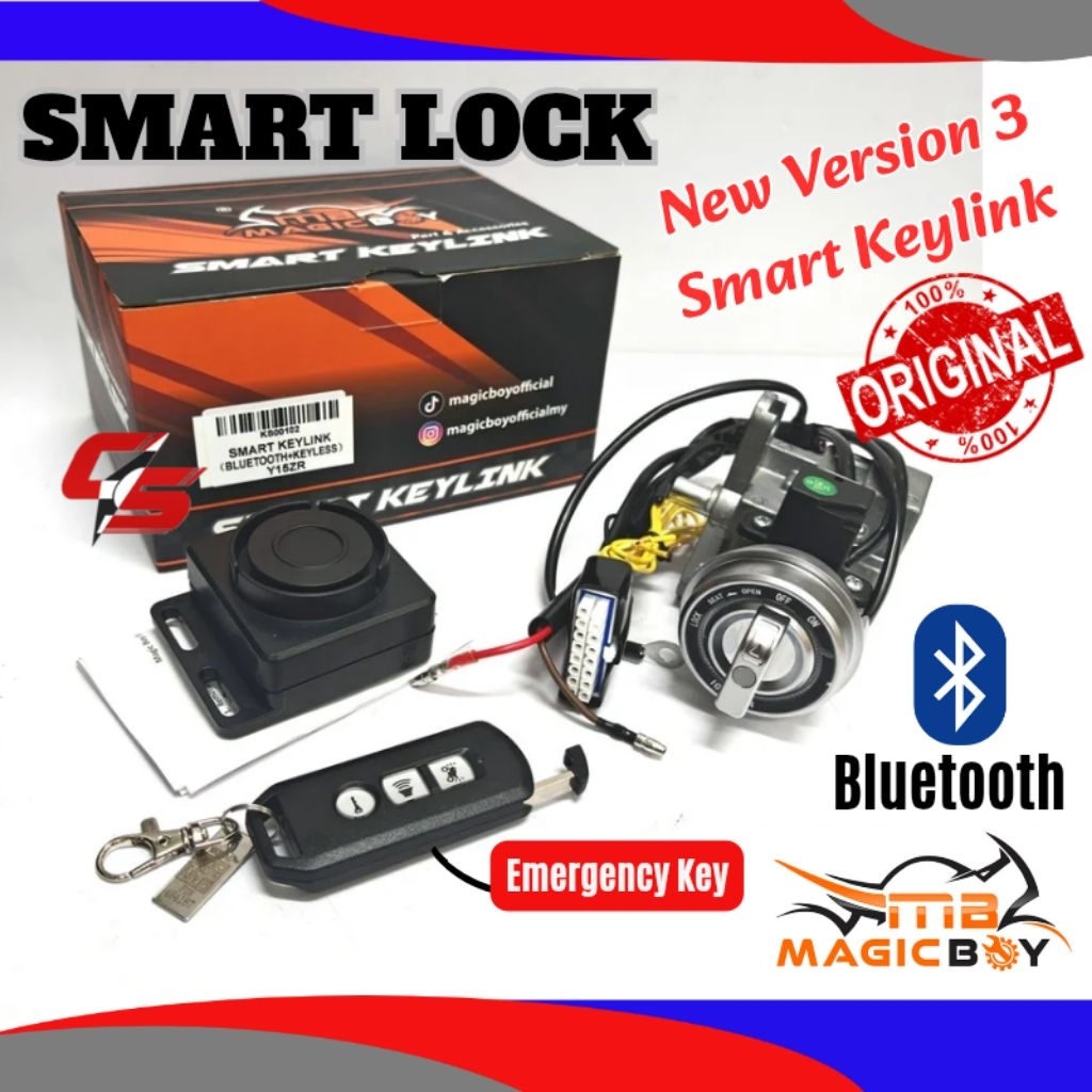 MAGIC BOY SMART KEYLINK BLUETOOTH SMART LOCK KEYLESS 2 REMOTE RSX150 ...