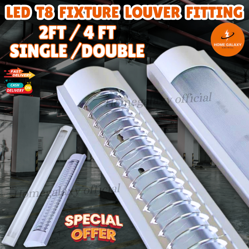 LED T8 Anti Corrosive Fitting Casing Louver Fitting Casing For T8 ...