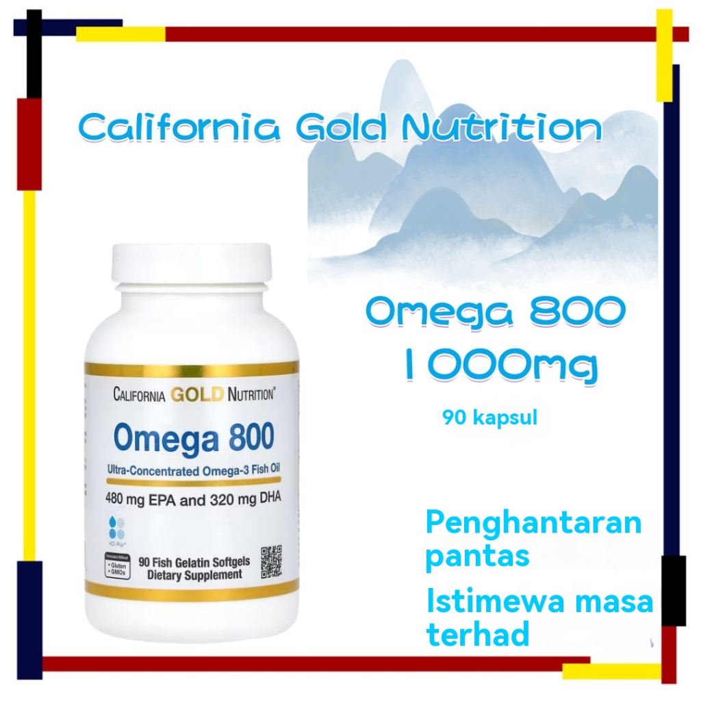 California Gold Nutrition, Omega 800 Pharmaceutical Grade Fish Oil 80% ...