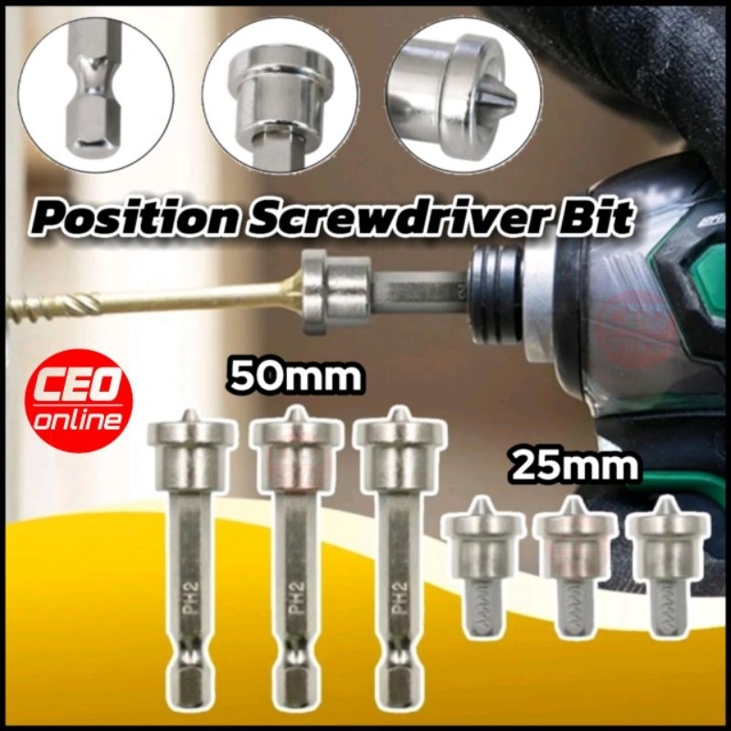 CEO 🇲🇾 [NO MAGNET] 25/50mm Positioning Screwdriver Bits Woodworking ...