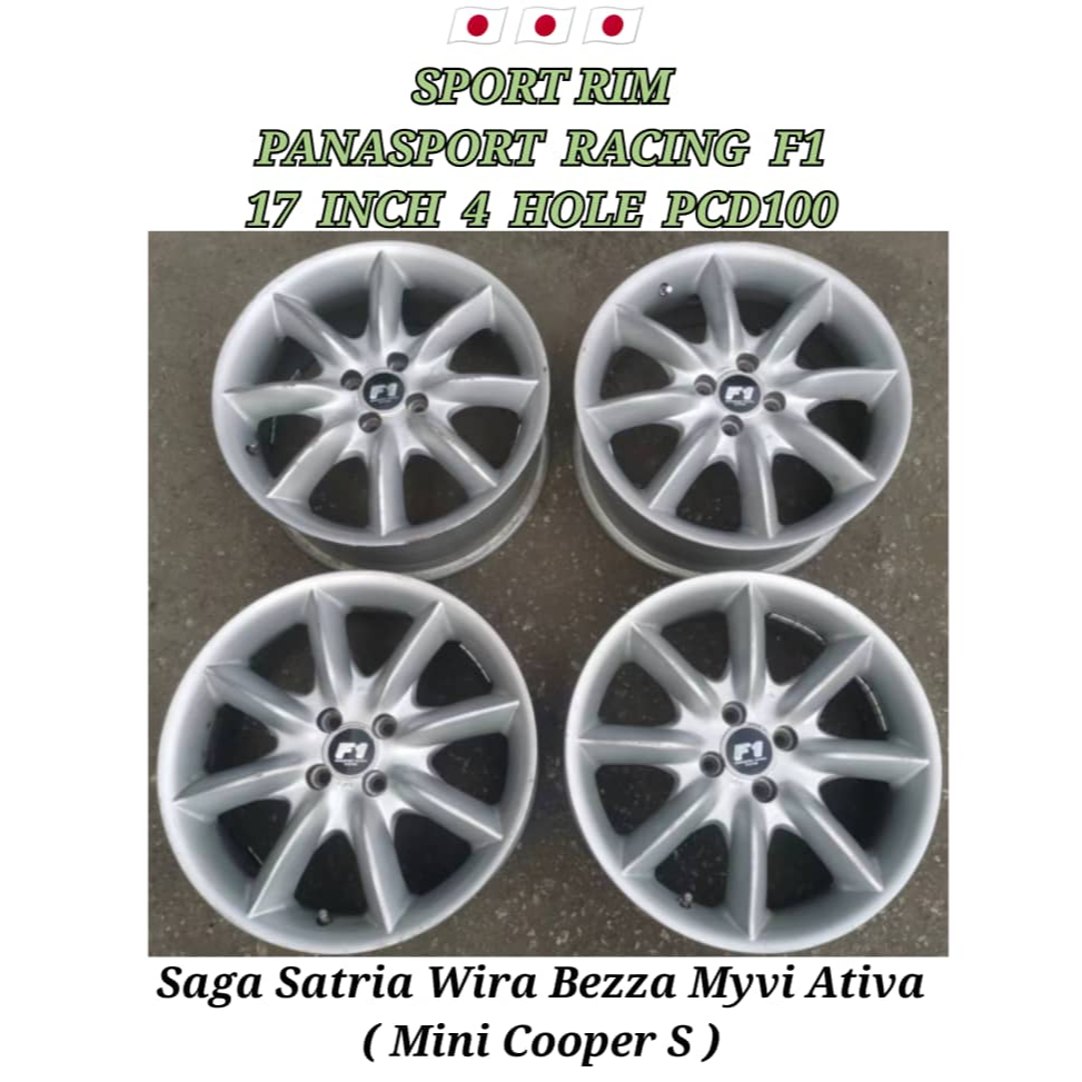 Sport Rim Panasport Racing 17 Inch 4H PCD100 8JJ 7 8 Spoke ( Mini Cooper S  ) Made In Japan | Shopee Malaysia