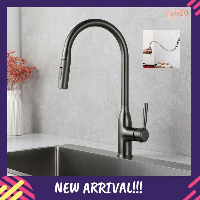 SUS 304 Stainless Steel Pull Out Mixer Pillar Kitchen Sink Tap Water ...