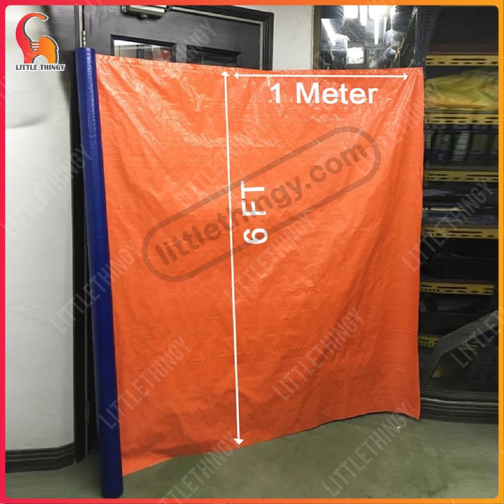 6 Kaki x 1 Meter Canvas Biru Oren (Selling Loose 6 Feet x 1 Meter ...