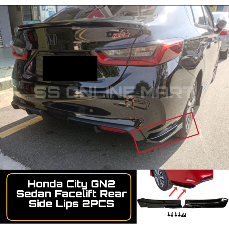 HONDA CITY GN2 Sedan 2023 FACELIFT RS Lips Glossy BLACK City RS BODYKIT ...