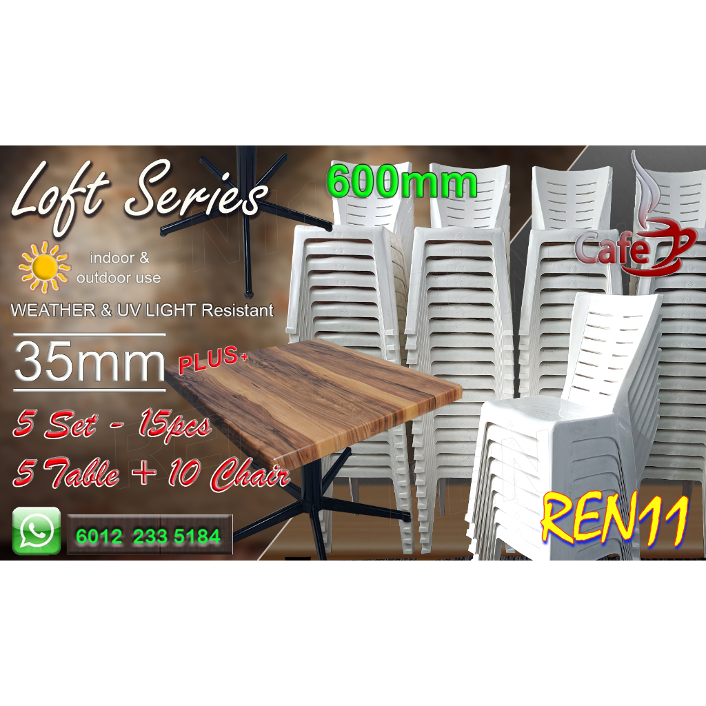 Cafe Dining Furniture,restoran Dining Set ,Meja Makan dan Kerusi 600mm