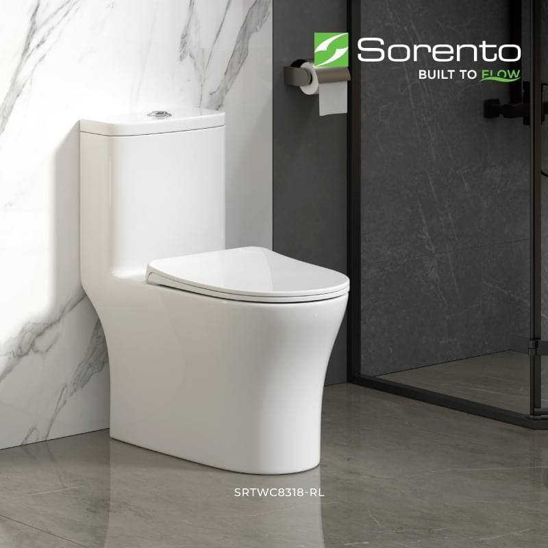 SORENTO One Piece Water Closet (SRTWC8318RL) S-Trap Wash Down 10 Inch ...