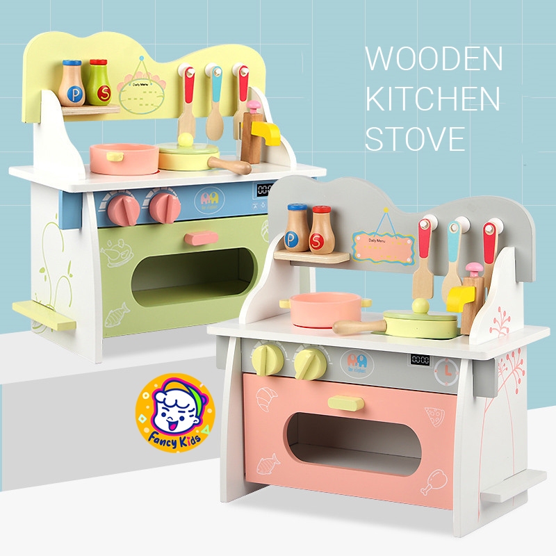 Kid's Mini Wooden Kitchen Play Set/Pretend Play Cooking Toy/Simulation ...