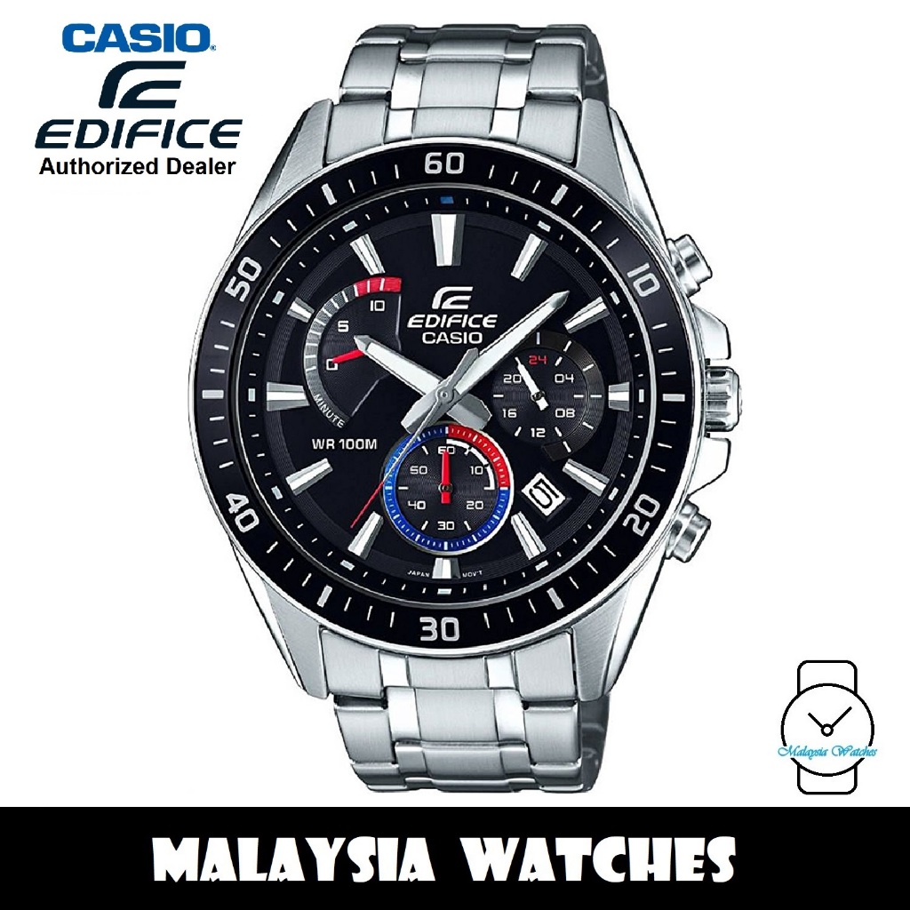 OFFICIAL WARRANTY Casio Edifice EFR 552D 1A3 Chronograph 100M Black Dial Stainless Steel Men s Watch EFR552D EFR 552D Shopee Malaysia