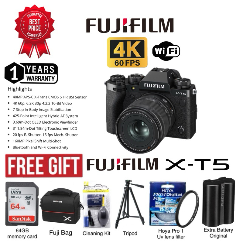 FUJIFILM X-T5 16-50MM F/2.8-4.8 FULL COMBO KIT SET ORIGINAL (1 YEARS ...
