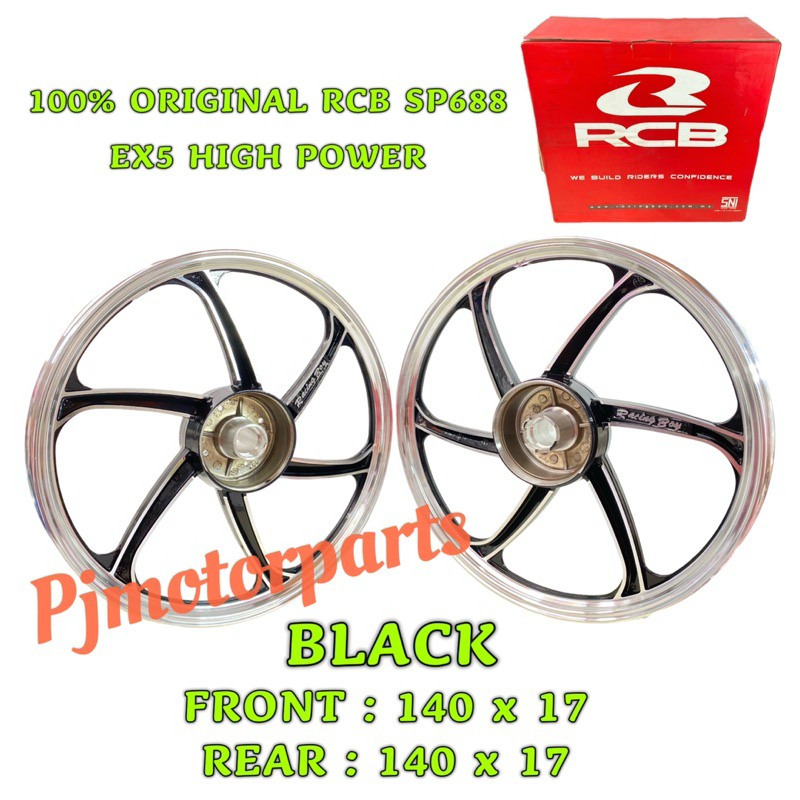 EX5 HIGH POWER / EX5 HP V1 ( RCB SP688 ) BLACK FRONT 140 X 17 / REAR ...