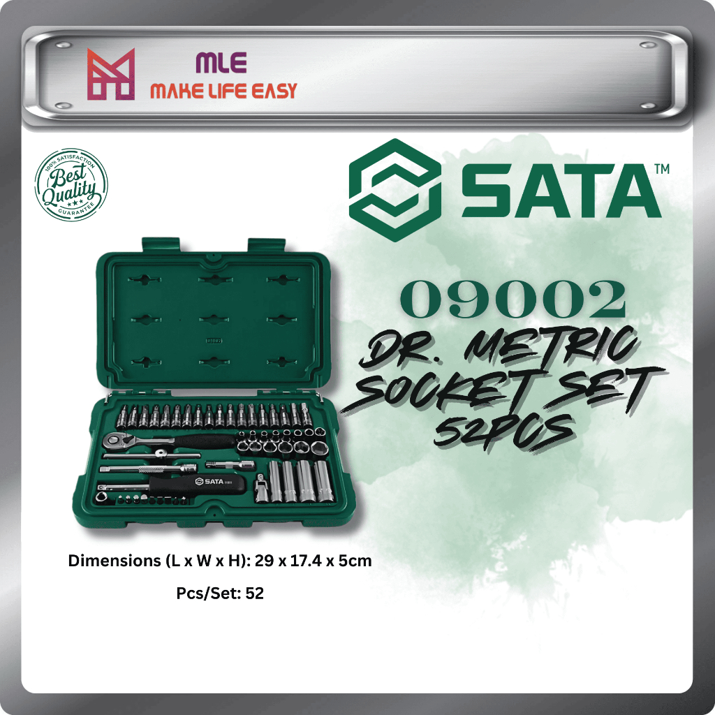 SATA 09002 1/4" Dr. Metric Socket Set 52pcs | Shopee Malaysia