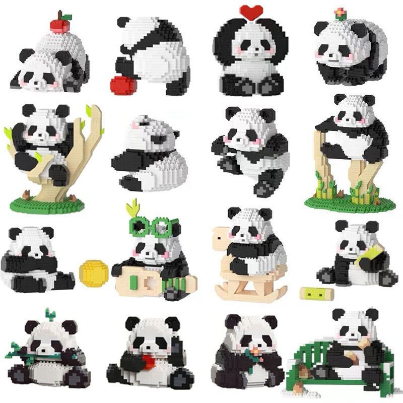 Panda series cute styles building block 熊猫积木 | Shopee Malaysia