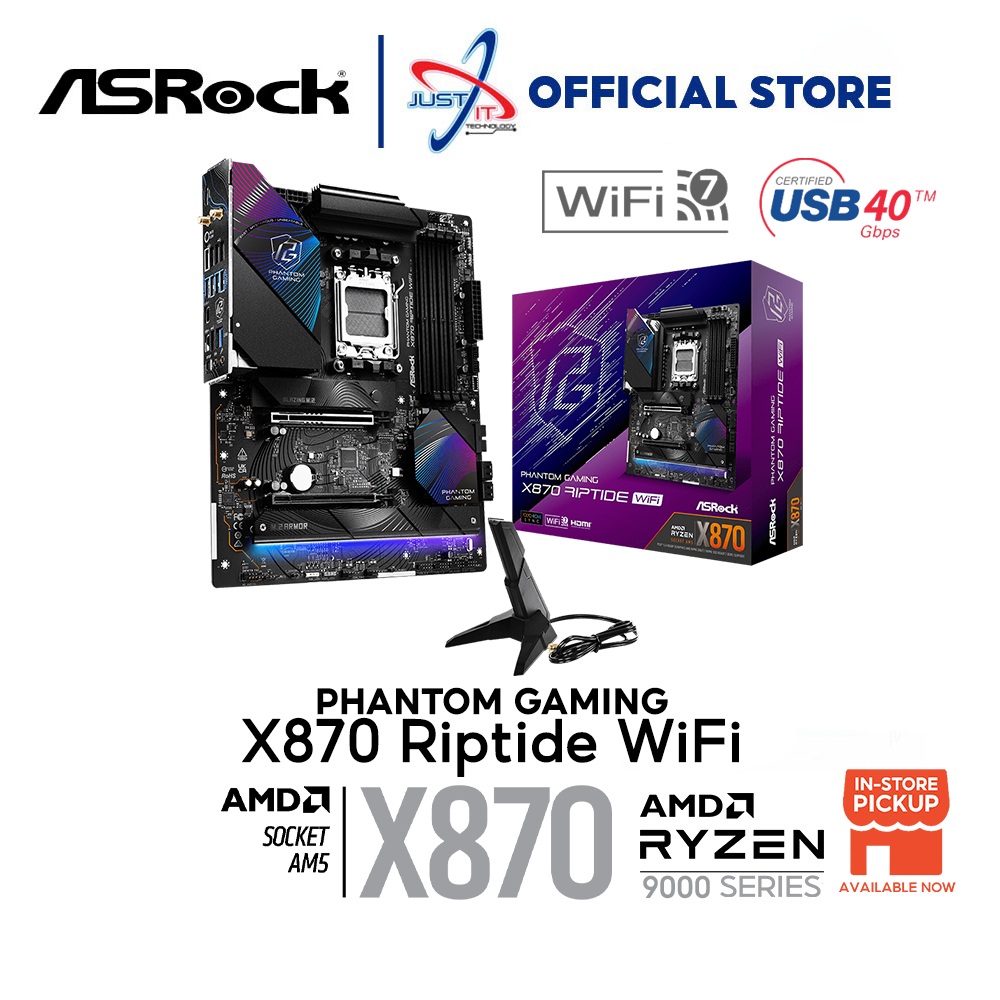 ASROCK PHANTOM GAMING X870 RIPTIDE WIFI DDR5 / D5 AM5 GAMING ...
