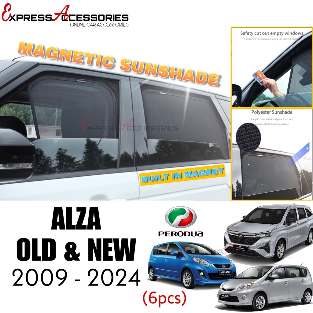 (Magnetic) Car Sunshade for Perodua Alza 2009 - 2024 Magnetic Sunshade ...