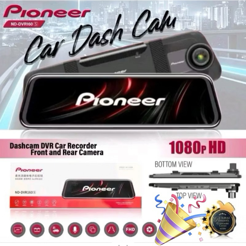 Pioneer ND-DVR160s P2 2K HD Dashcam DVR Car Recoder Rearview Mirror ...