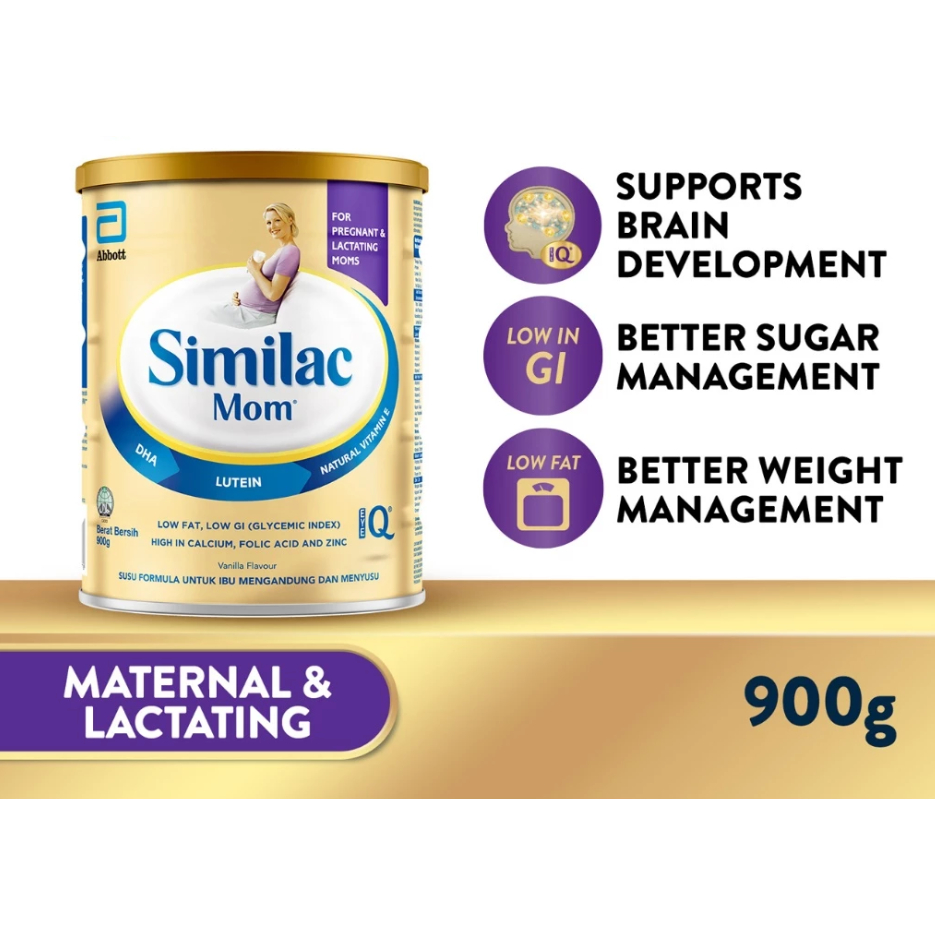 Similac Mom Low-Fat Maternal Supplement for Pregnancy Tin 900g (Exp ...