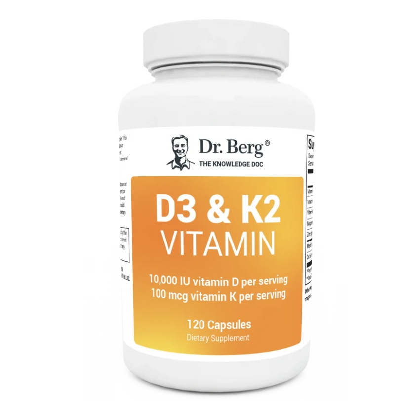 Dr Berg D3 & K2 D3K2 Vitamin (60cap 5,000 IU) or (120cap 10,000 IU ...