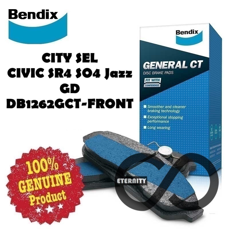 Original Bendix DB1262GCT Front Brake Pad - Honda City SEL/ Civic SR4 ...