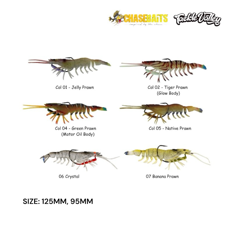 Leurre Souple Chasebaits Flick Prawn 65 Mm - 3,5g - Paquet De 2 - Crevette Naufrage