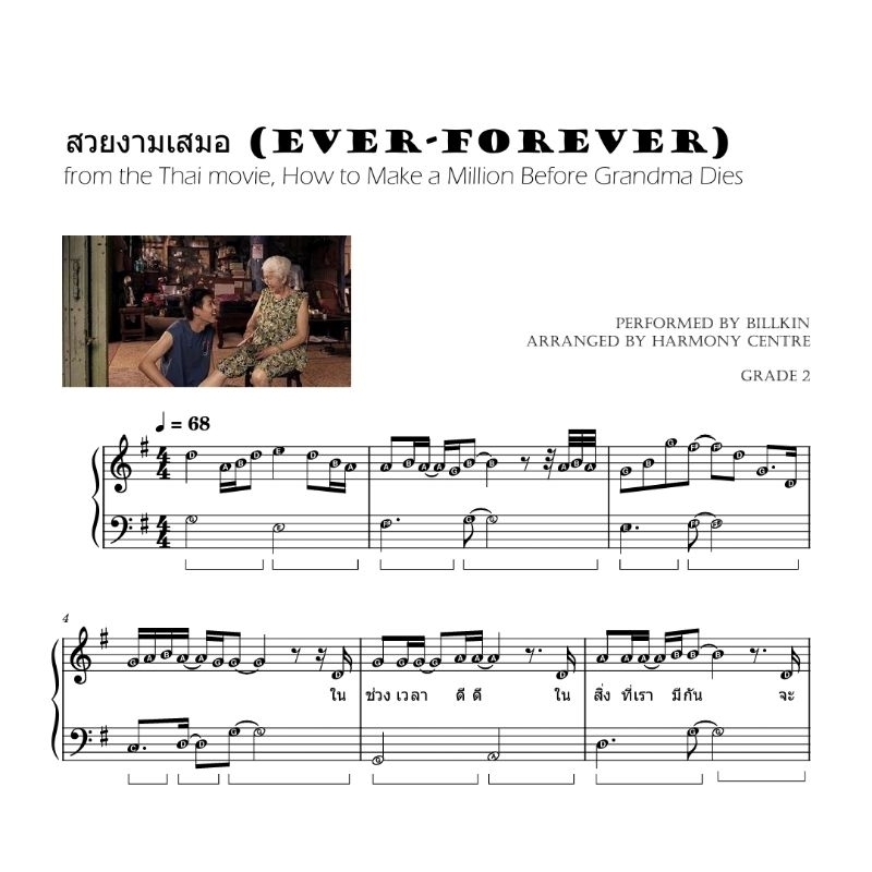 Ever Forever BILLKIN Piano Sheet Music Score with note names Shopee