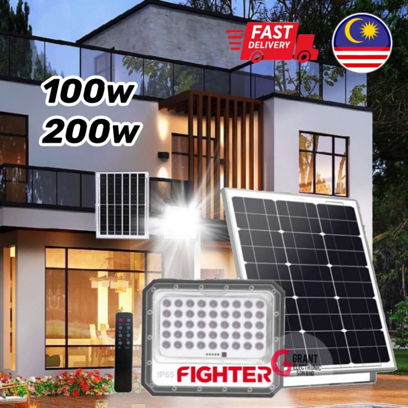 Fighter Solar Led Flood Light 100w 200w | Shopee Malaysia