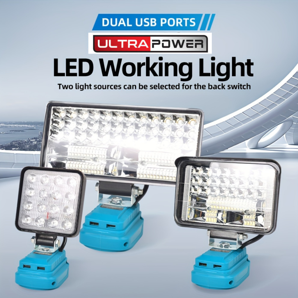 Euro Cordless LED Work Light LED Flashlight Outdoors Spotlight Lithium ...