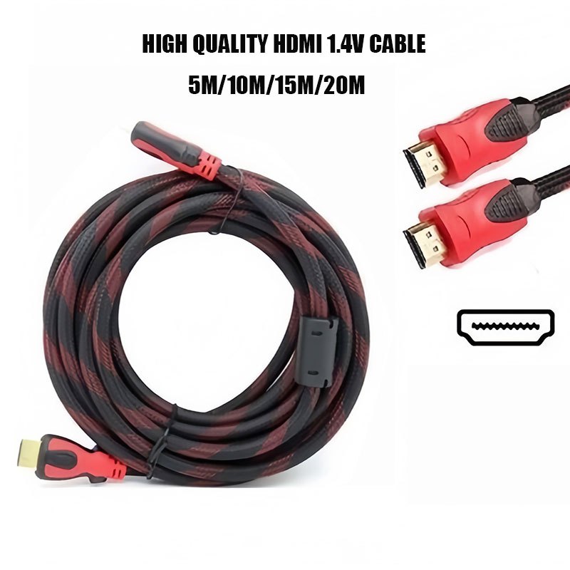 5M/10M/15M/20M High Speed HDMI Cable V1.4 3D Full HD 1080P | Shopee ...