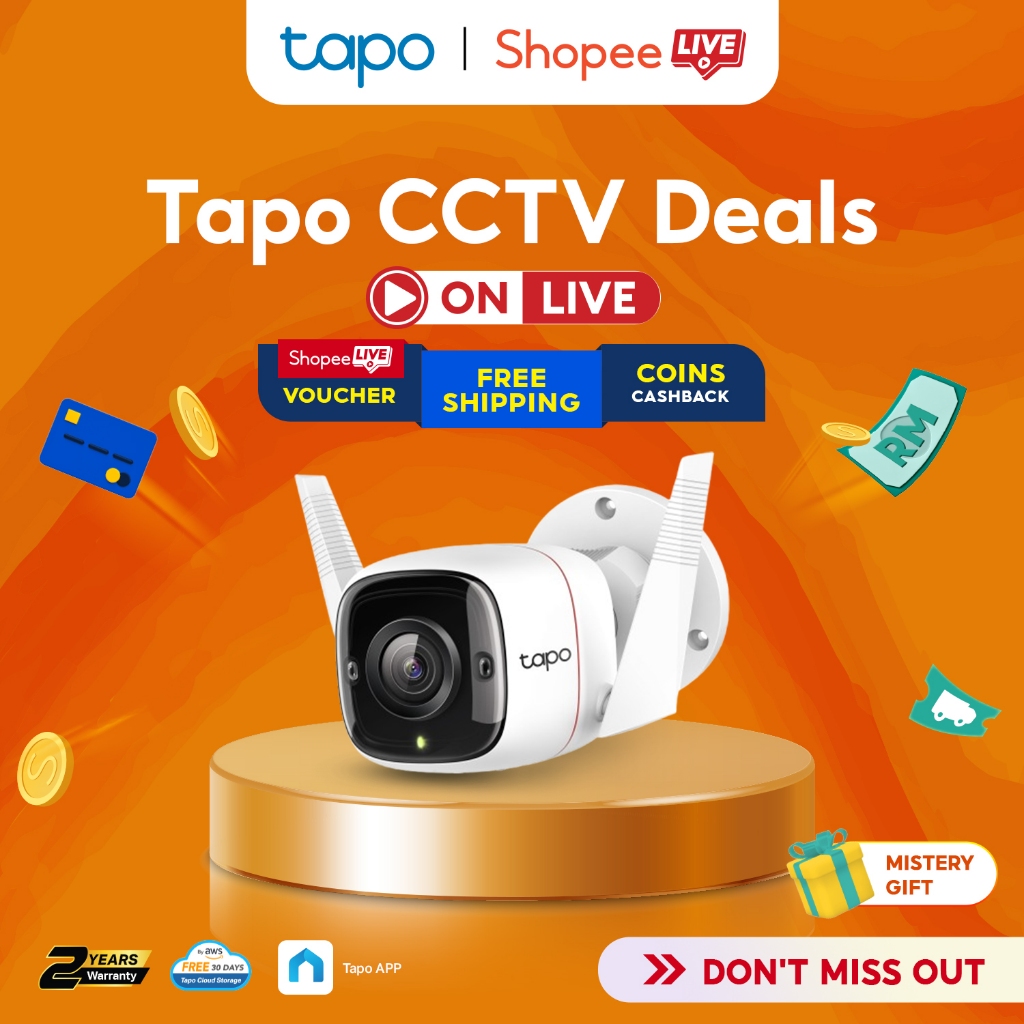 Tapo C310 Telecamera Esterna 2K 3MP WiFi + Cablata Visione Notturna IP66