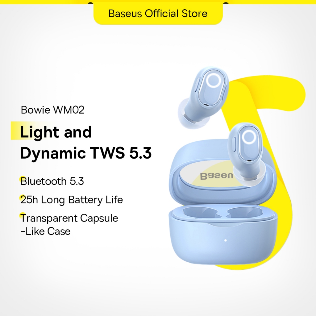 Baseus Bowie WM02 TWS Bluetooth Earphones Stereo Wireless 5.3 | Shopee ...