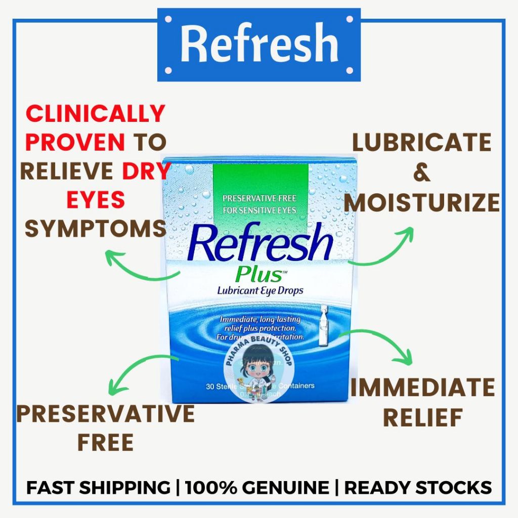 Refresh Plus Lubricant Eye Drops (30 x 0.4ml)/ Refresh Tears Lubricant ...