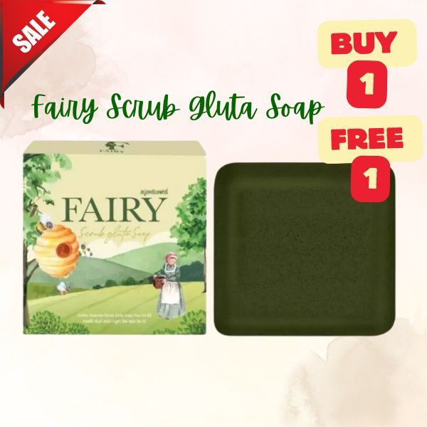 10x Fairy Scrub gluta soap Glutathione Whitening Green tea white clear
